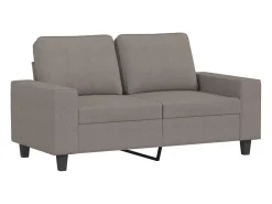 Sofá de 2 lugares tecido 120 cm cinzento-acastanhado PT472286