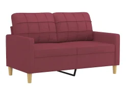 Sofá de 2 lugares tecido 120 cm vermelho tinto PT580941