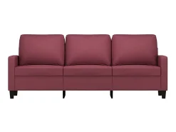 Sofá de 3 lugares tecido 180 cm vermelho tinto PT509183