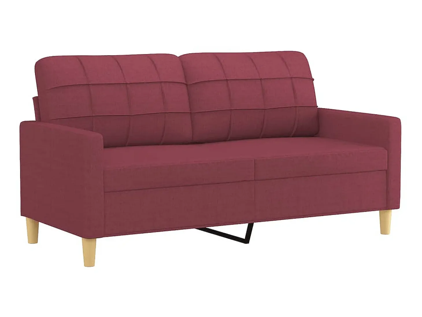Sofá de 2 lugares tecido 140 cm vermelho tinto PT162933