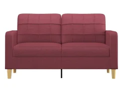 Sofá de 2 lugares tecido 140 cm vermelho tinto PT162933