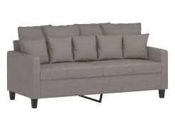 Sofá de 2 lugares tecido 140 cm cinzento-acastanhado PT304161
