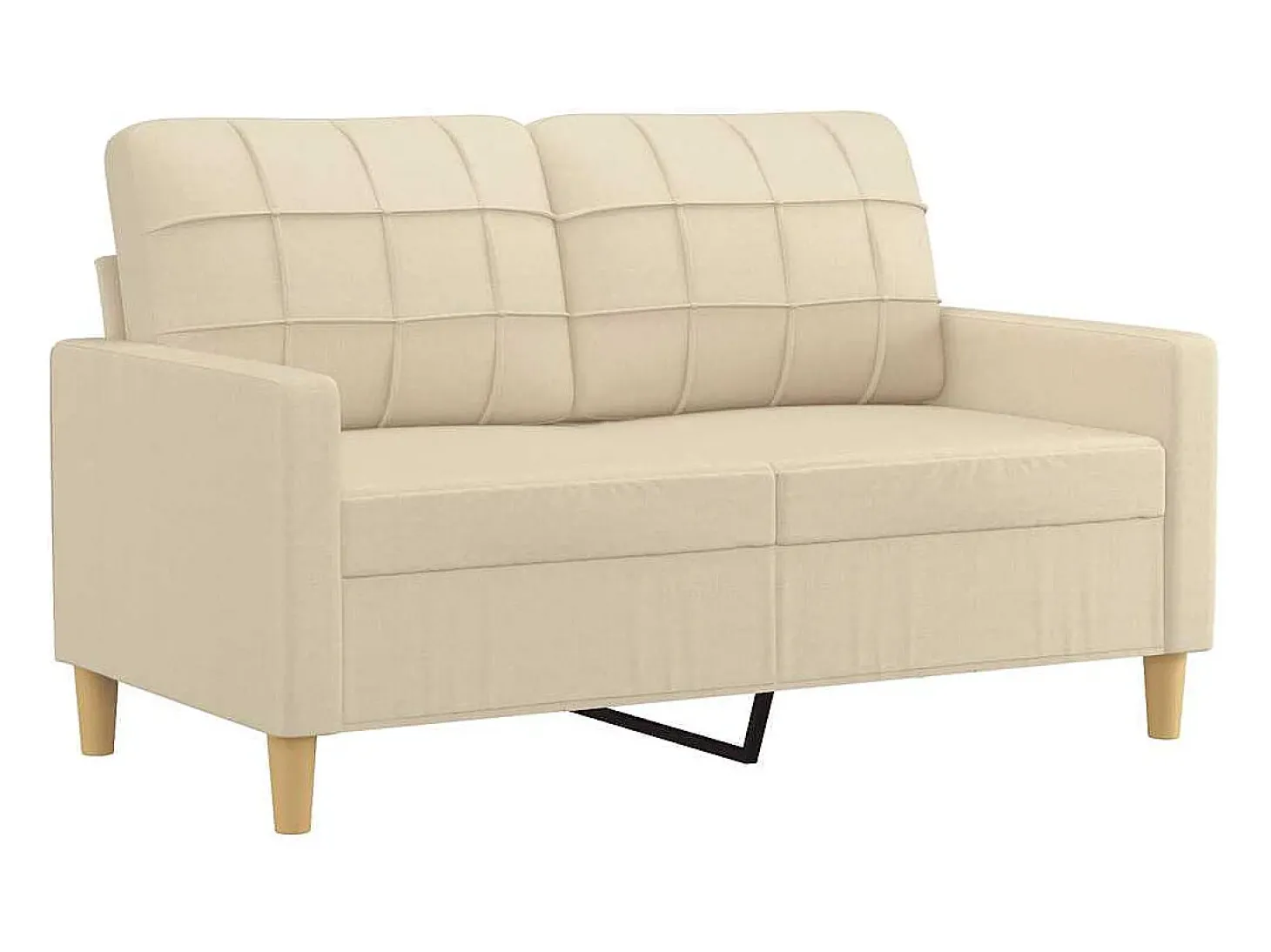 Sofá de 2 lugares tecido 120 cm cor creme