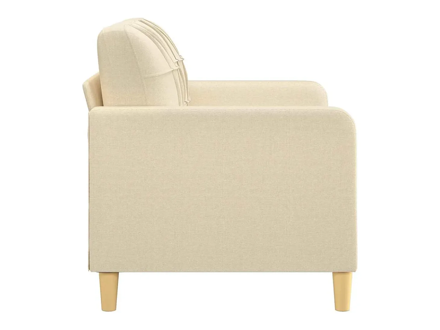 Sofá de 2 lugares tecido 120 cm cor creme