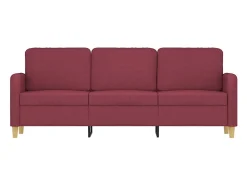 Sofá de 3 lugares tecido 180 cm vermelho tinto PT206253