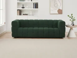 Sofá de 3 lugares tecido bouclé verde LERICI de Pascal Morabito