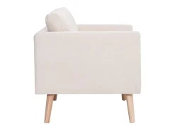 Sofá de 2 lugares tecido cor creme PT246291