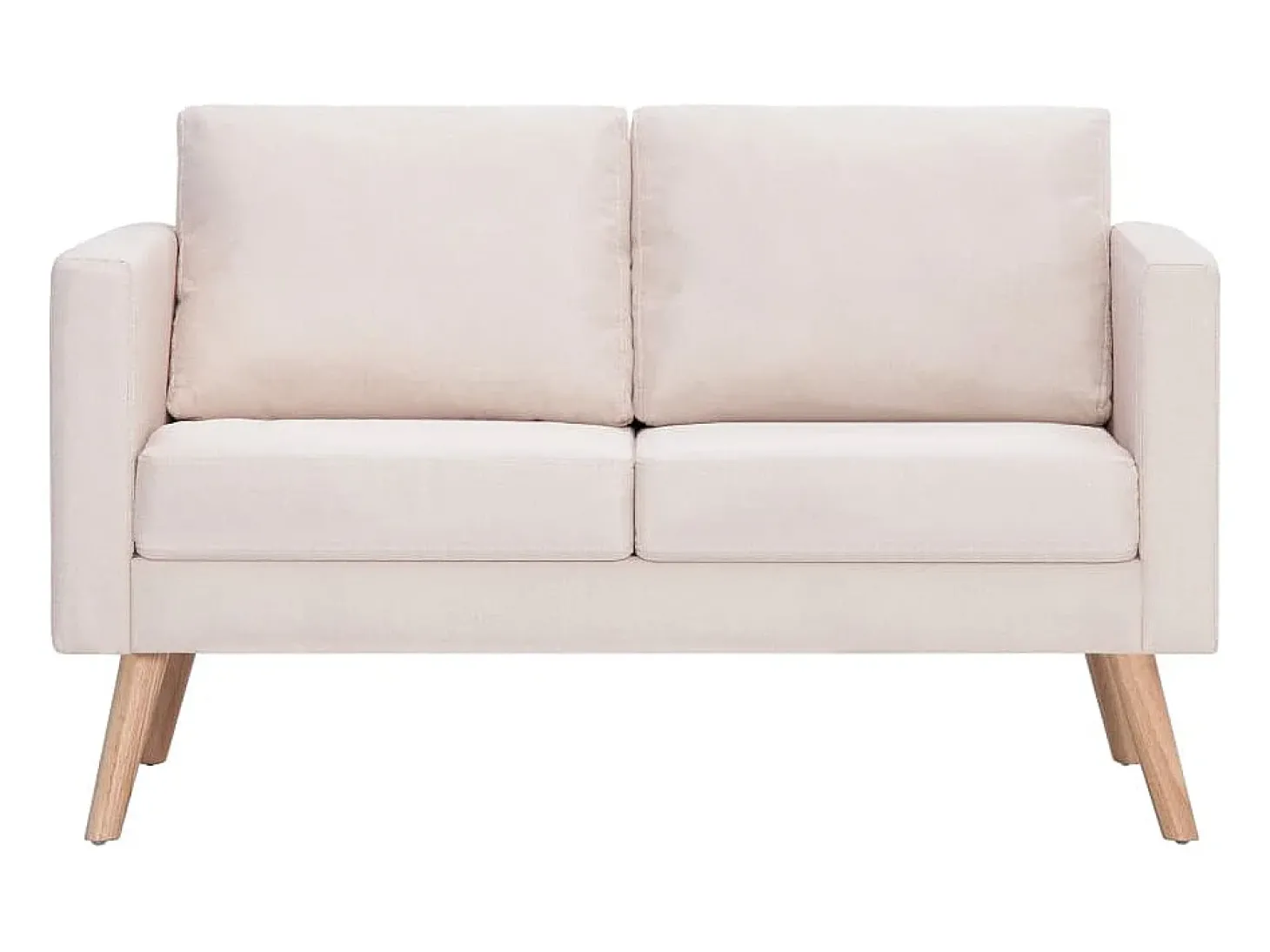Sofá de 2 lugares tecido cor creme PT246291