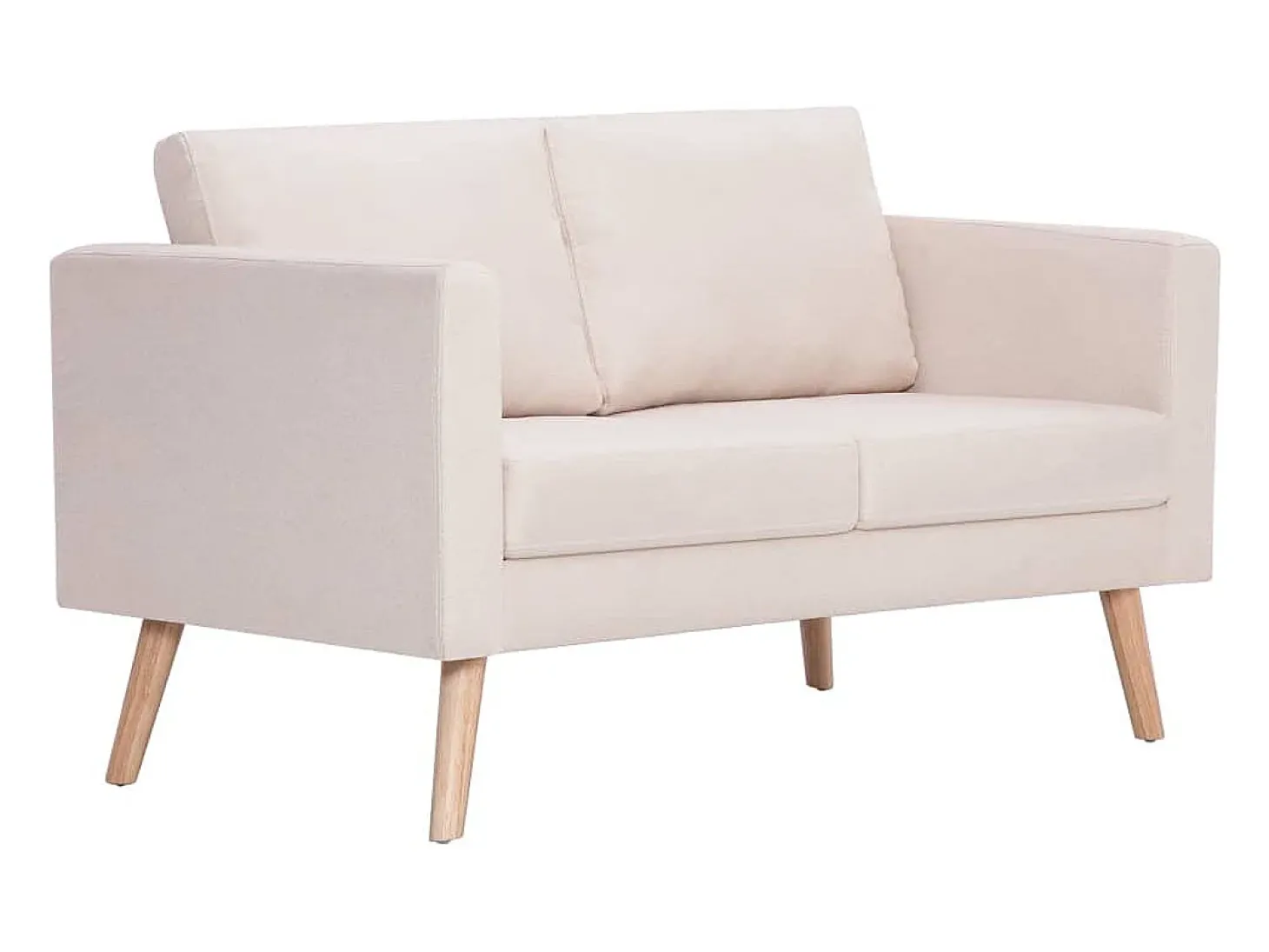 Sofá de 2 lugares tecido cor creme PT246291
