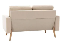 Sofá de 2 lugares tecido cor creme PT449042