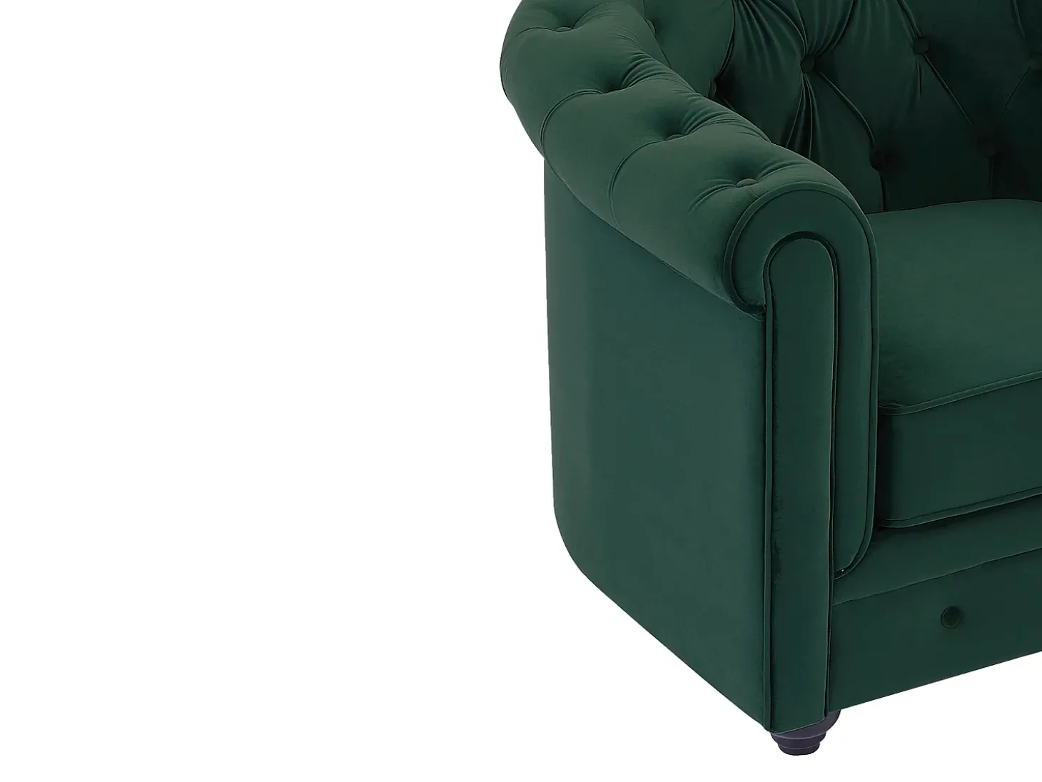 Sofá de 3 lugares tecido veludo verde CHESTERFIELD