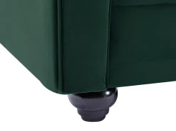 Sofá de 3 lugares tecido veludo verde CHESTERFIELD