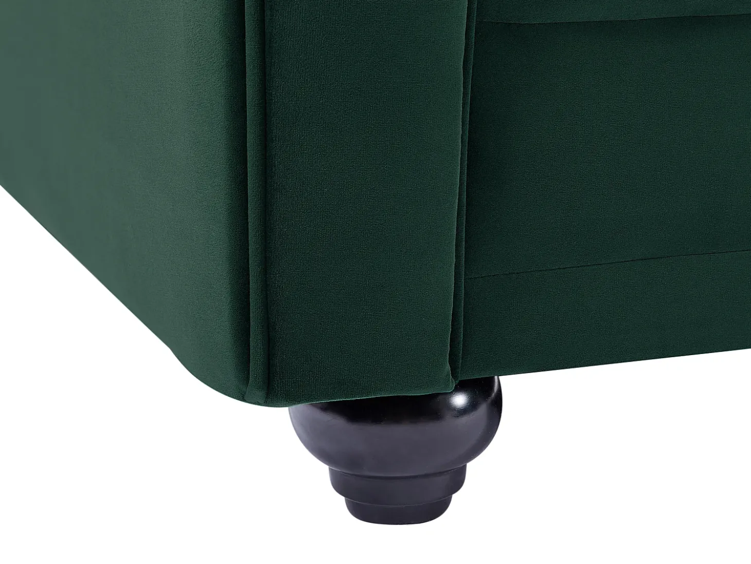 Sofá de 3 lugares tecido veludo verde CHESTERFIELD