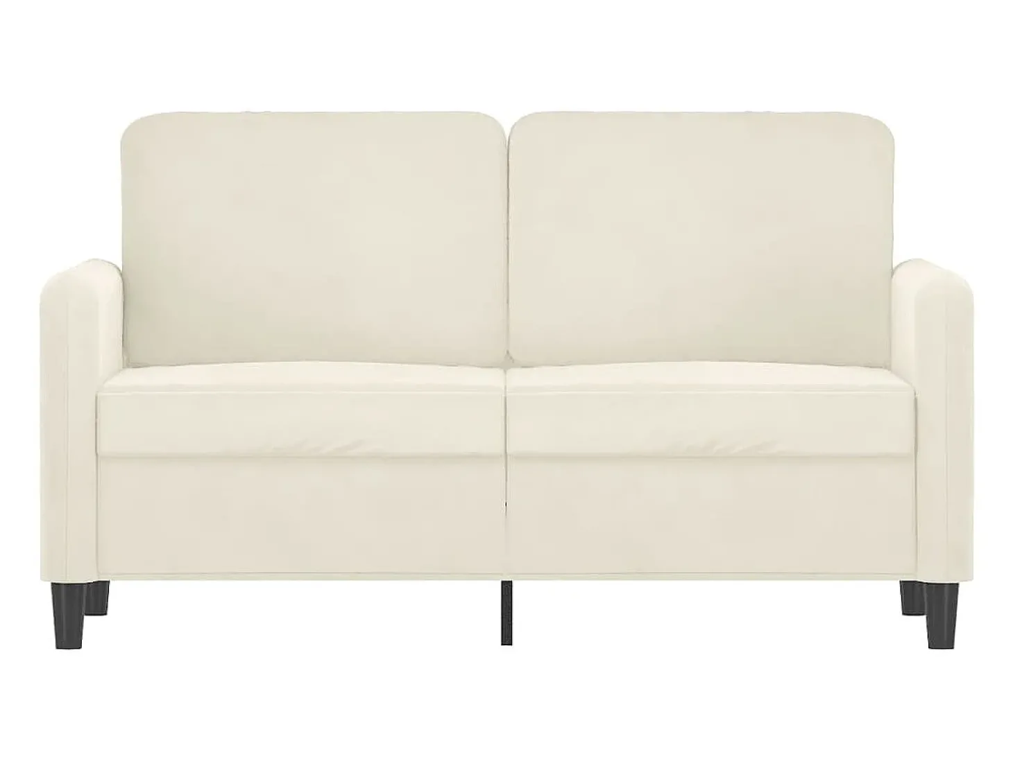 Sofá de 2 lugares veludo 120 cm cor creme PT735890