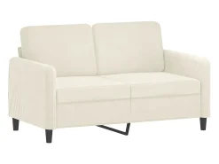 Sofá de 2 lugares veludo 120 cm cor creme PT735890