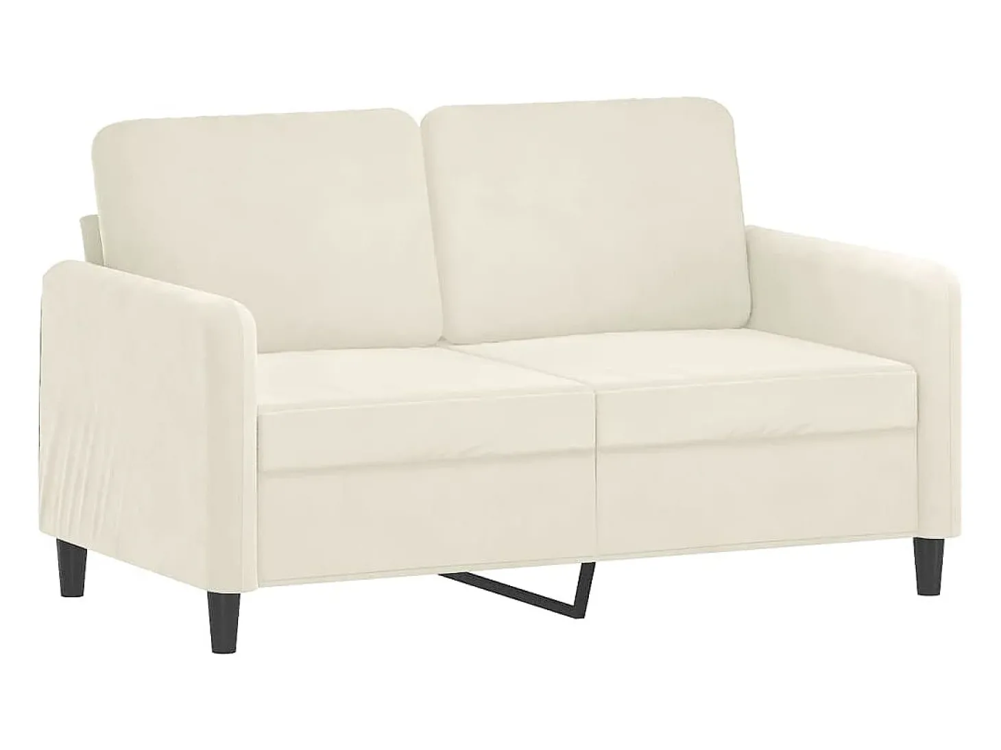 Sofá de 2 lugares veludo 120 cm cor creme PT735890