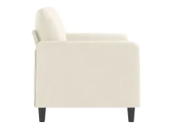 Sofá de 2 lugares veludo 120 cm cor creme PT735890