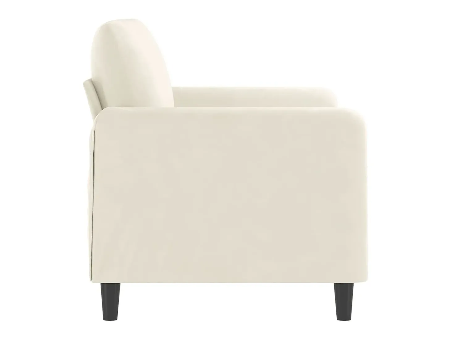 Sofá de 2 lugares veludo 120 cm cor creme PT735890
