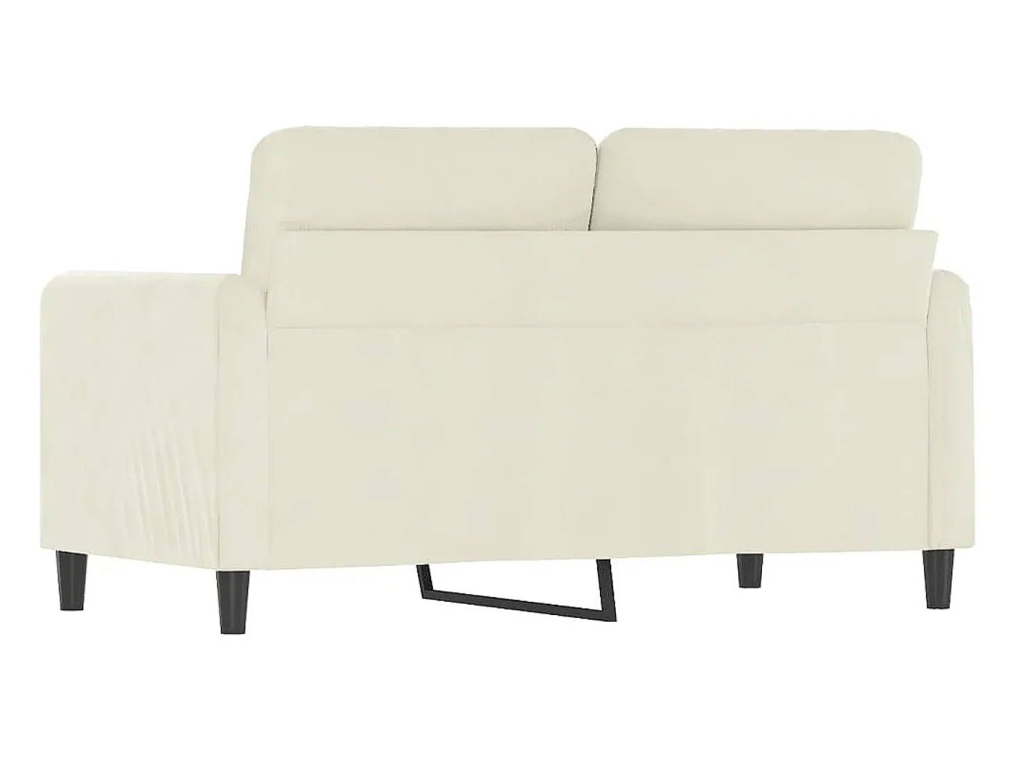 Sofá de 2 lugares veludo 120 cm cor creme PT735890