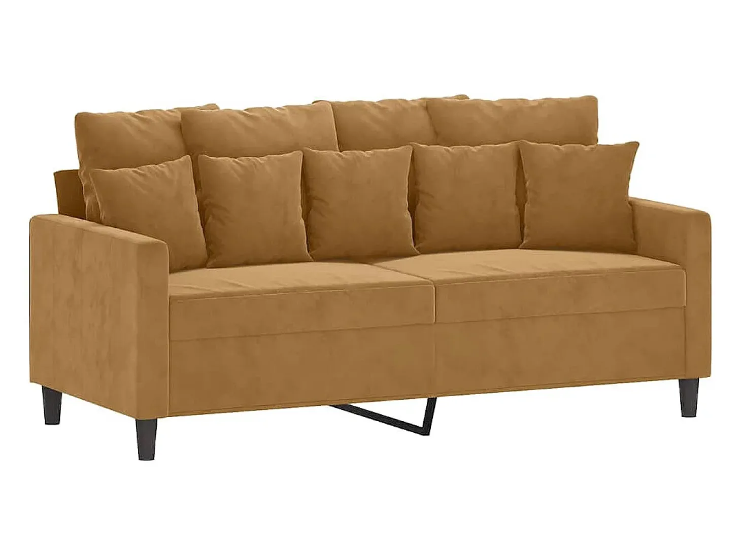 Sofá de 2 lugares veludo 140 cm castanho