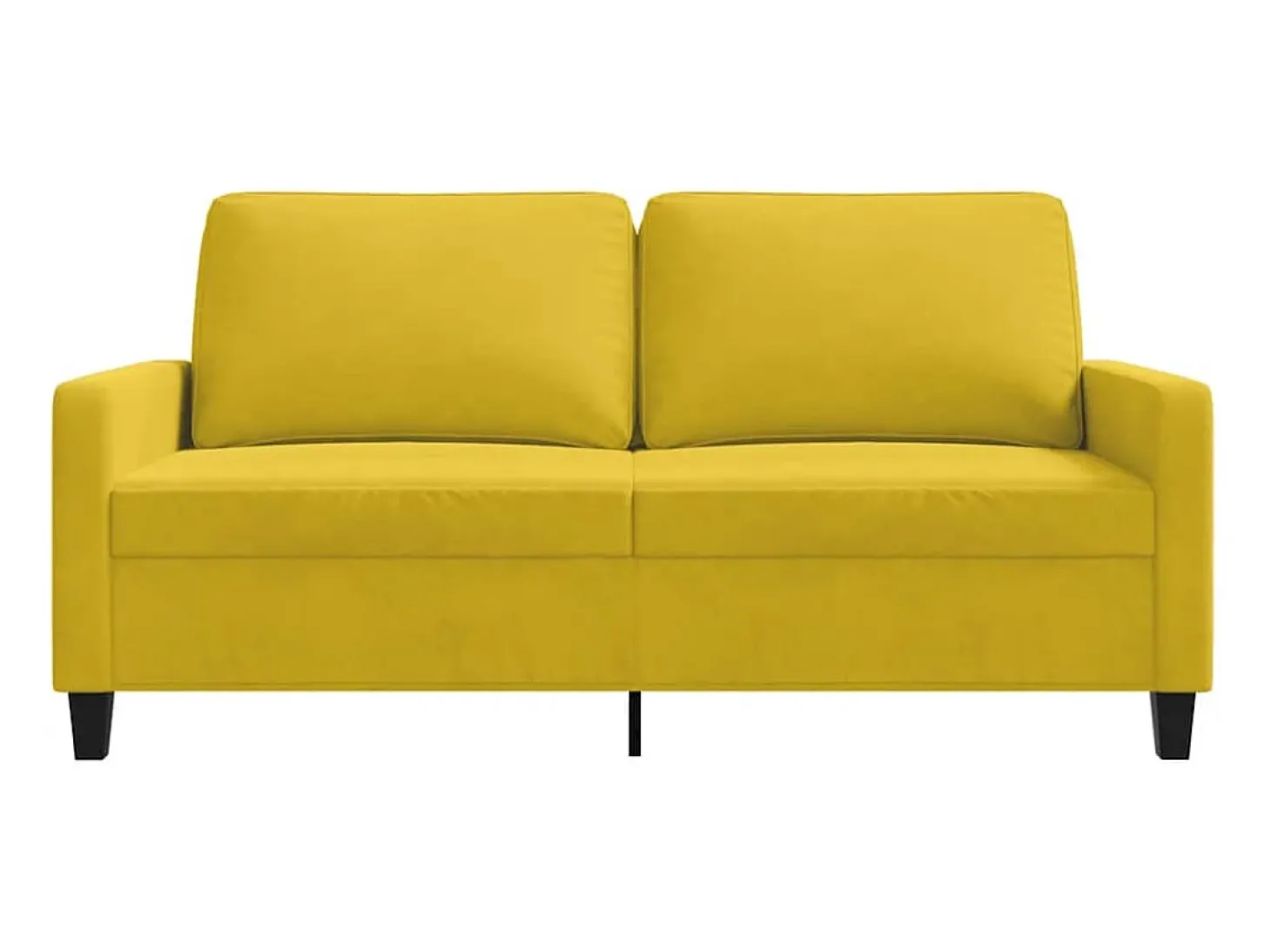 Sofá de 2 lugares veludo 140 cm amarelo
