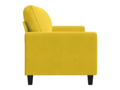 Sofá de 2 lugares veludo 140 cm amarelo
