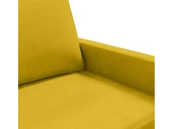 Sofá de 2 lugares veludo 140 cm amarelo