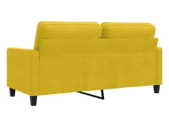 Sofá de 2 lugares veludo 140 cm amarelo