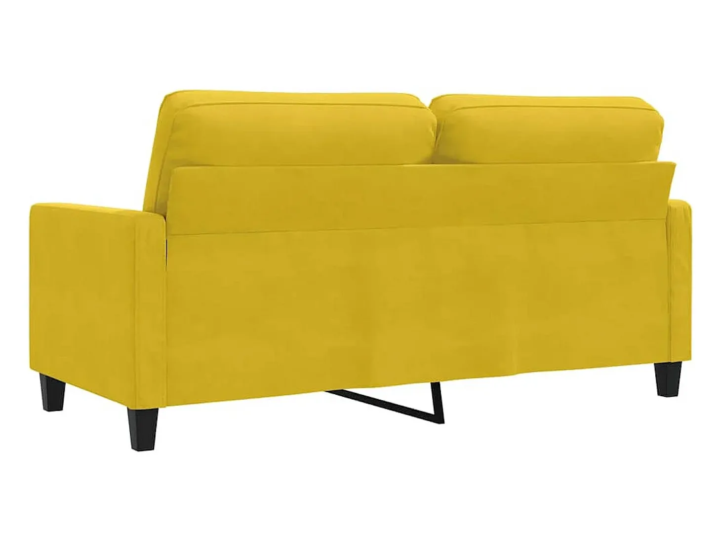 Sofá de 2 lugares veludo 140 cm amarelo
