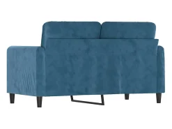 Sofá de 2 lugares veludo 120 cm azul PT496013