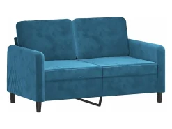 Sofá de 2 lugares veludo 120 cm azul PT496013