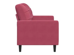 Sofá de 2 lugares veludo 120 cm vermelho tinto PT151466