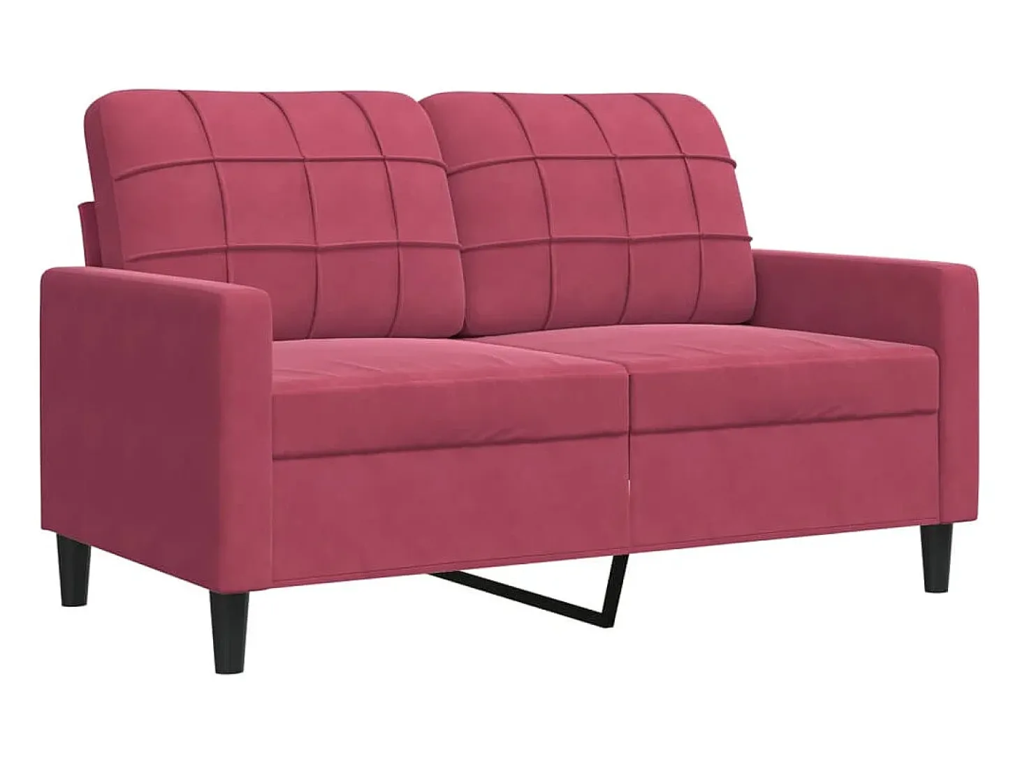 Sofá de 2 lugares veludo 120 cm vermelho tinto PT151466