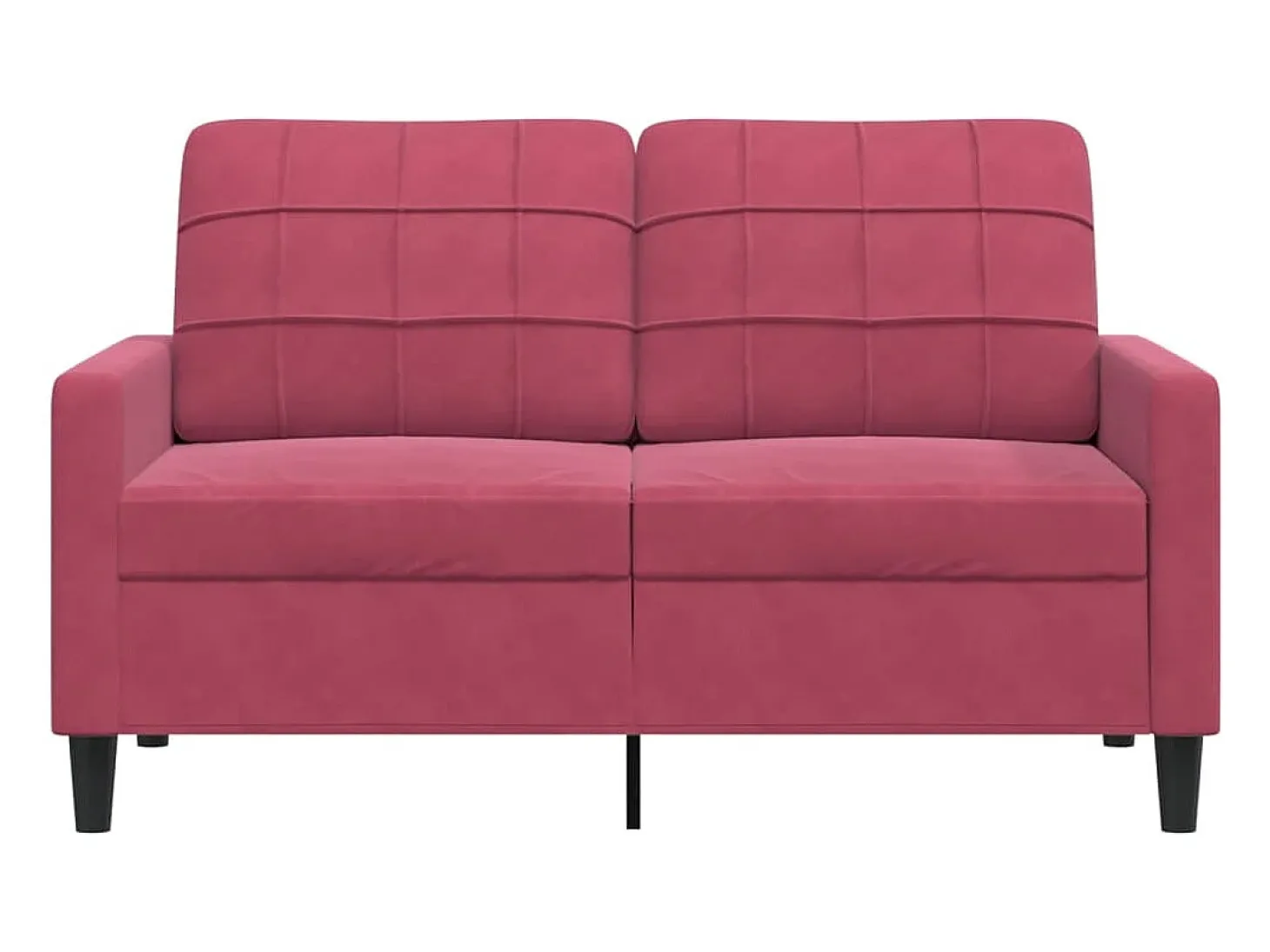 Sofá de 2 lugares veludo 120 cm vermelho tinto PT151466