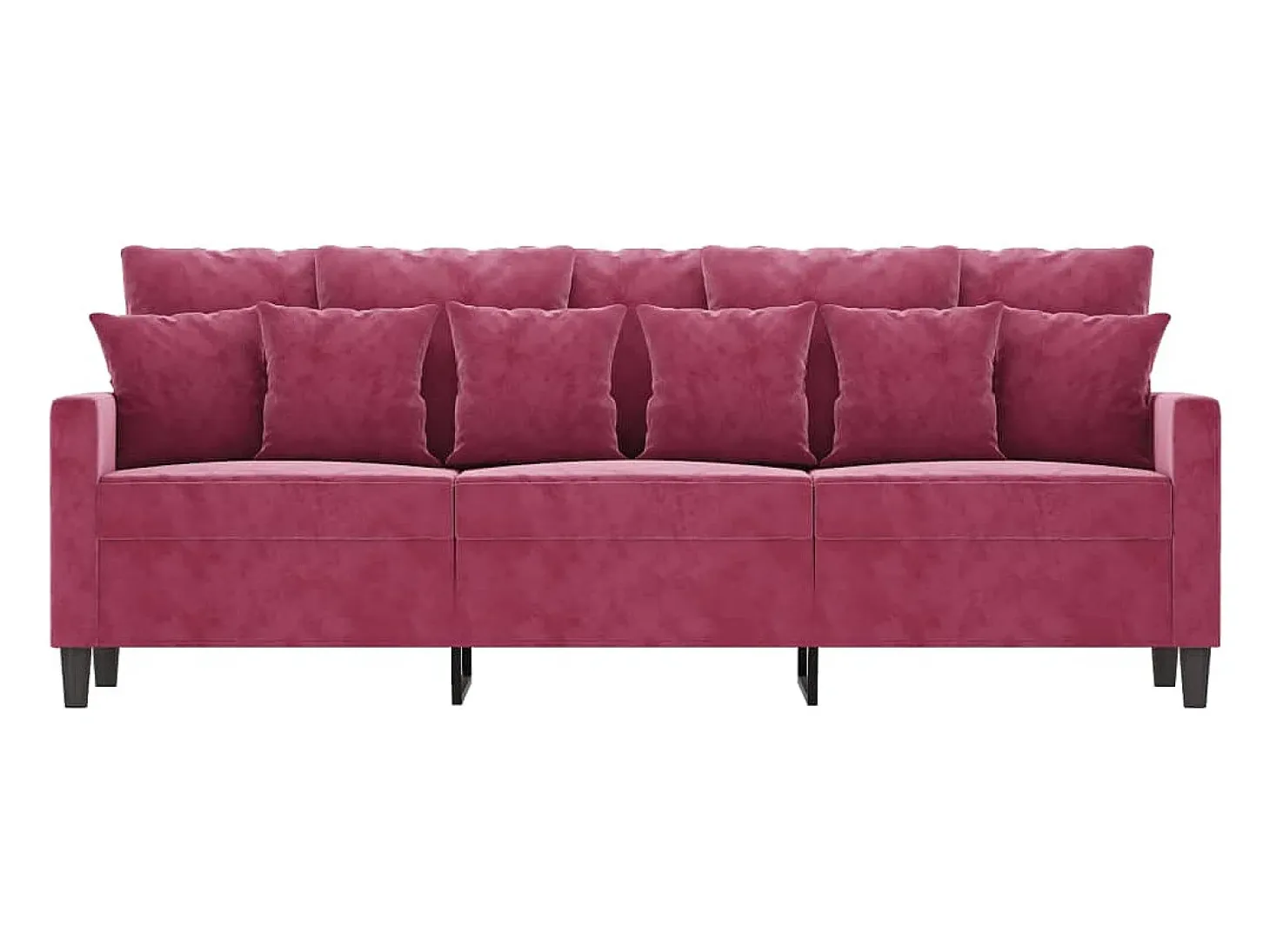 Sofá de 3 lugares veludo 180 cm vermelho tinto PT750576