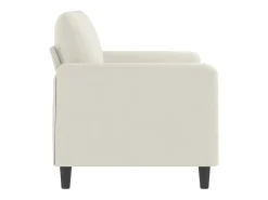 Sofá de 2 lugares veludo 120 cm cor creme