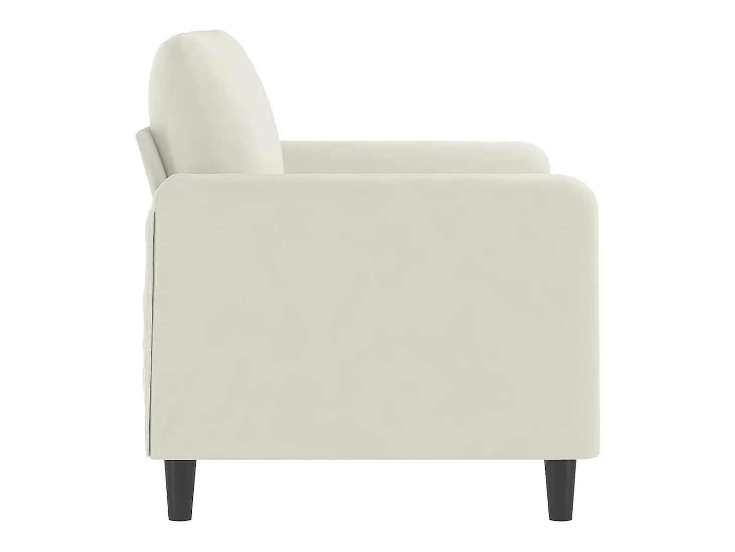 Sofá de 2 lugares veludo 120 cm cor creme