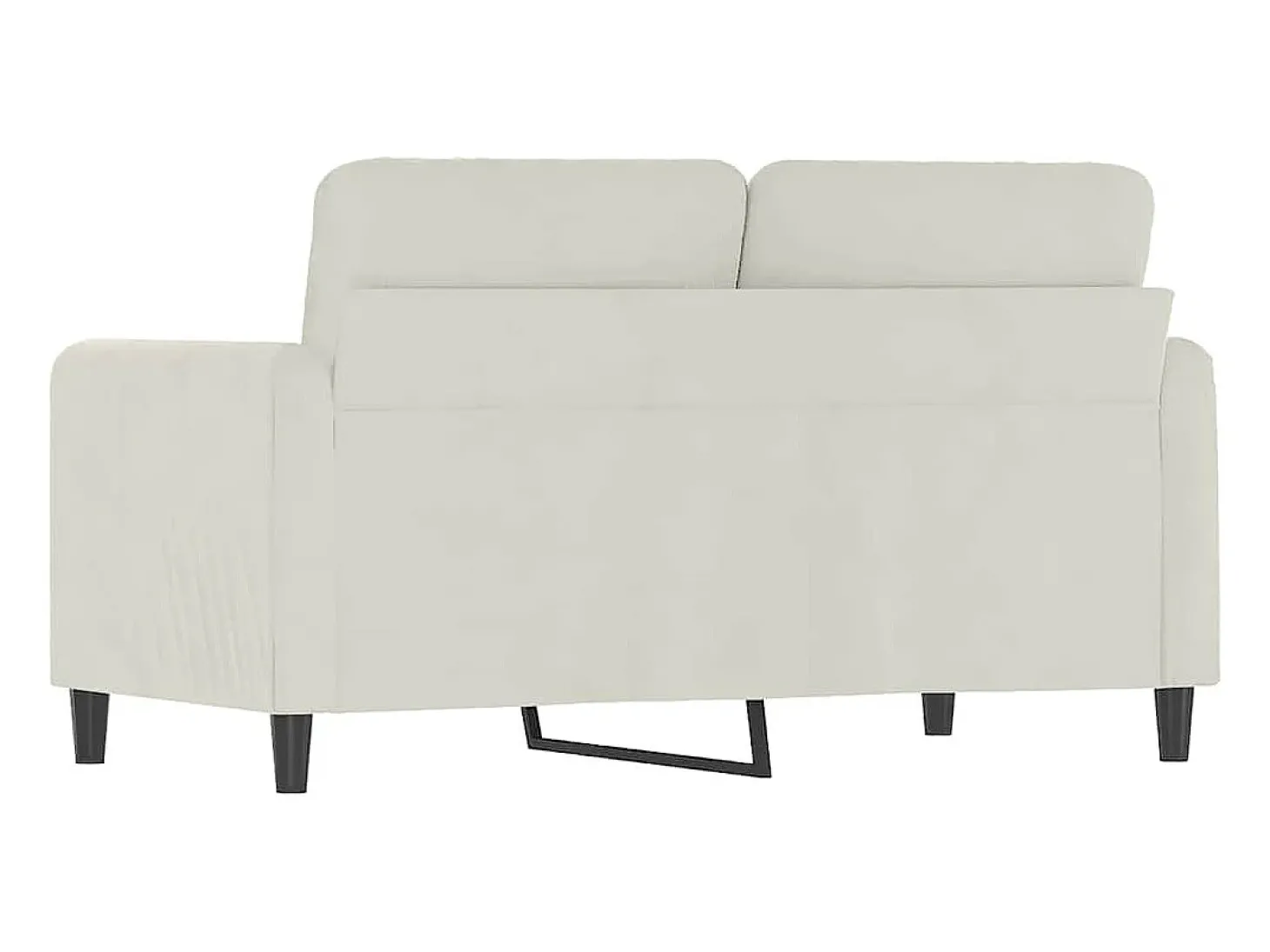 Sofá de 2 lugares veludo 120 cm cor creme