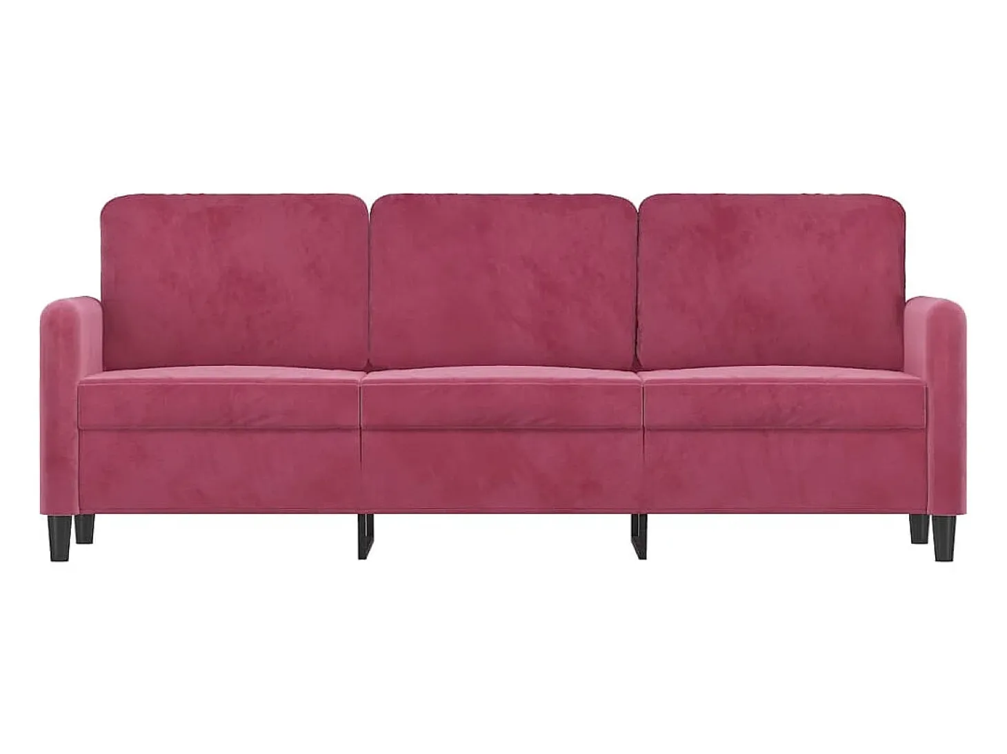 Sofá de 3 lugares veludo 180 cm vermelho tinto PT346997
