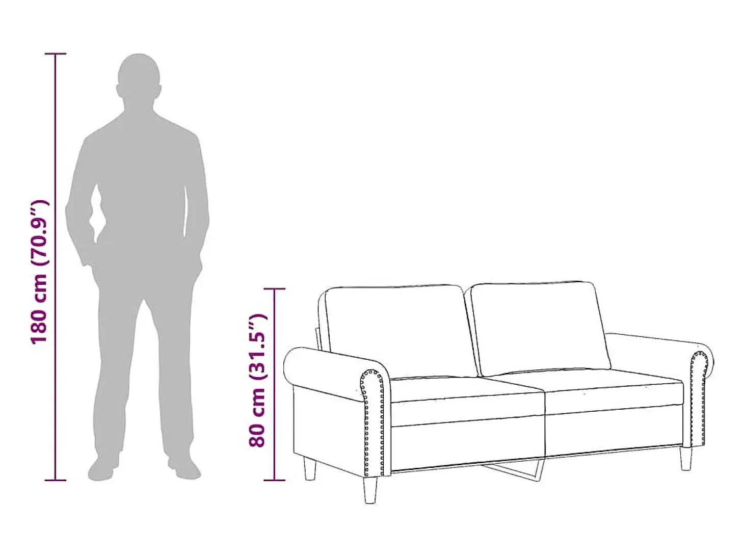 Sofá de 2 lugares veludo 140 cm rosa