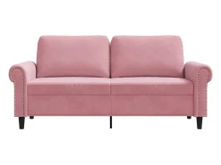 Sofá de 2 lugares veludo 140 cm rosa