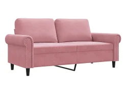 Sofá de 2 lugares veludo 140 cm rosa