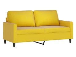 Sofá de 2 lugares veludo 140 cm amarelo PT549085
