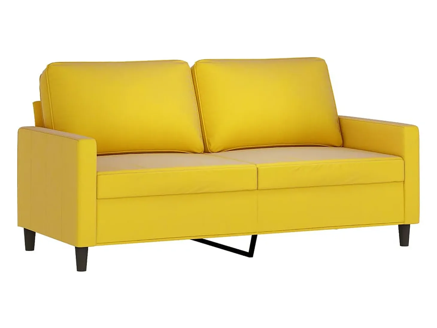 Sofá de 2 lugares veludo 140 cm amarelo PT549085