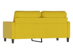 Sofá de 2 lugares veludo 140 cm amarelo PT549085