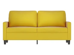 Sofá de 2 lugares veludo 140 cm amarelo PT549085