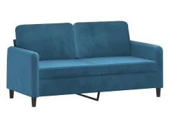 Sofá de 2 lugares veludo 140 cm azul PT962247