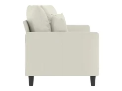 Sofá de 2 lugares veludo 140 cm cor creme