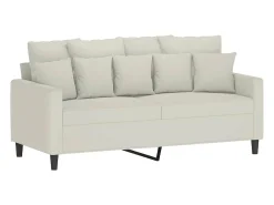 Sofá de 2 lugares veludo 140 cm cor creme