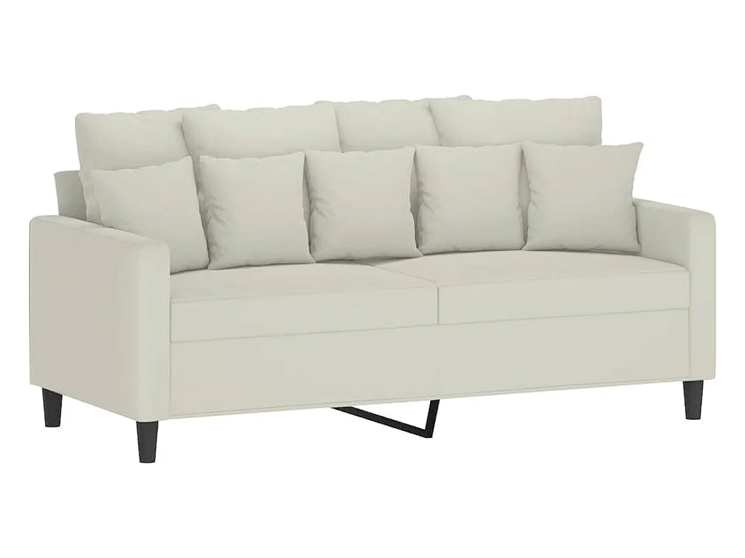 Sofá de 2 lugares veludo 140 cm cor creme